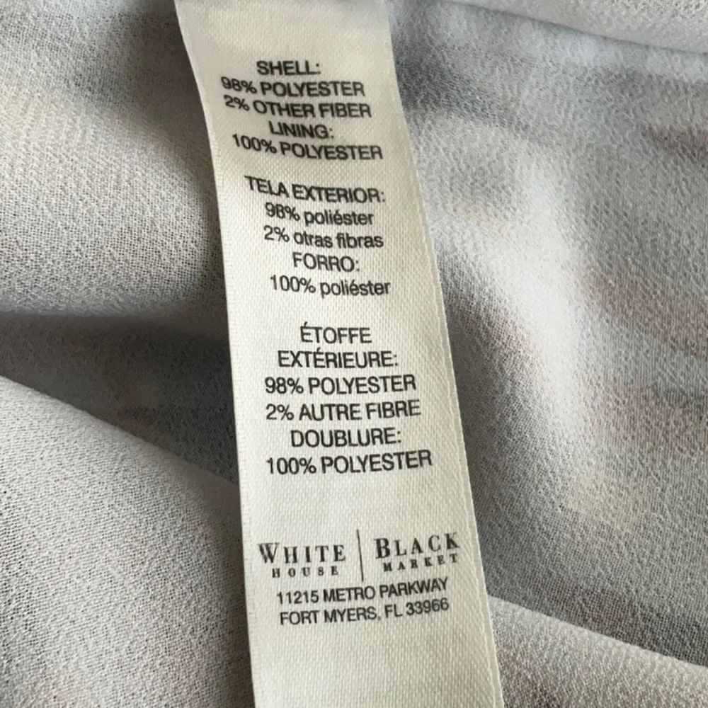 White‎ House Black Market Blouse Size 8 Sheer Split Sleeve V-Neck Printed Top - Picture 6 of 6